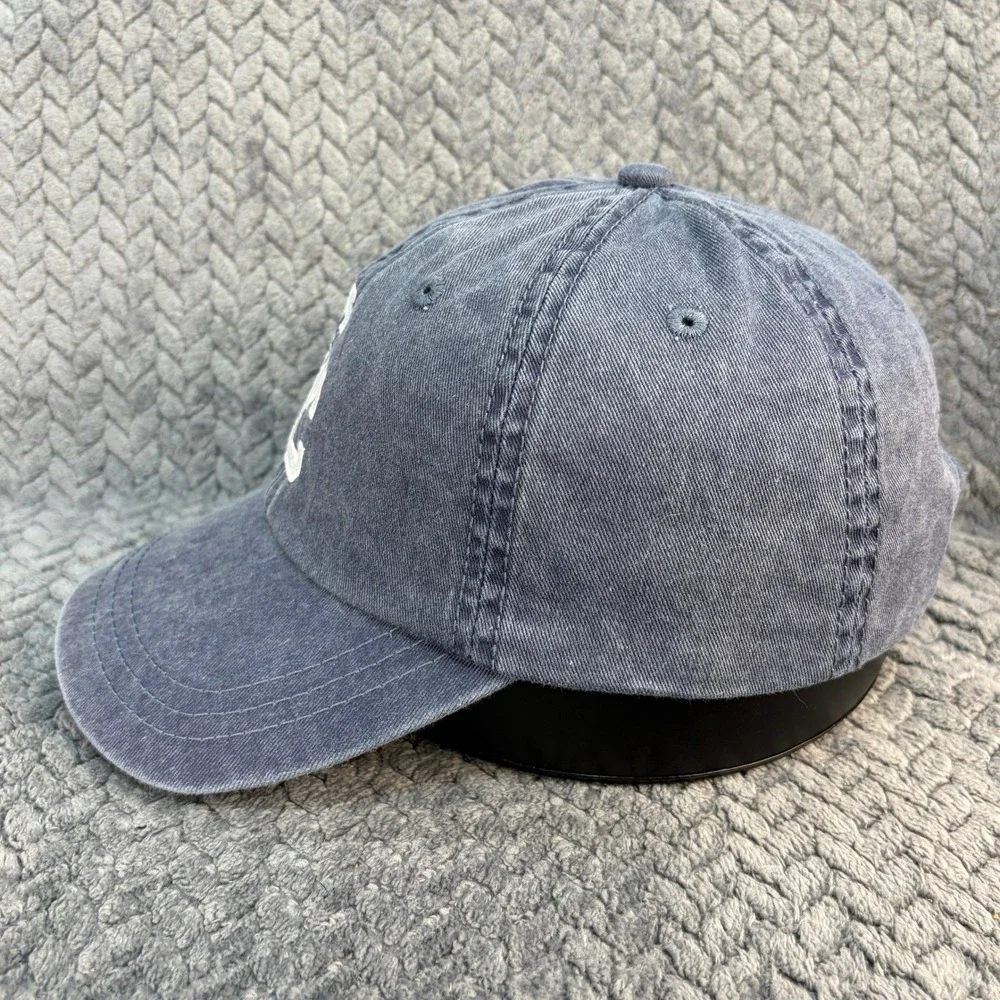 SC Logo Baseball Cap Washed Blue Cotton Adjustable Dad Hat 0693